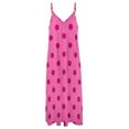thumbnail image 5 of Large Dark Hot Pink Polka Dots on Light Hot Pink Sleeveless Dress dresses for womens dresses ladies summer, 5 of 6