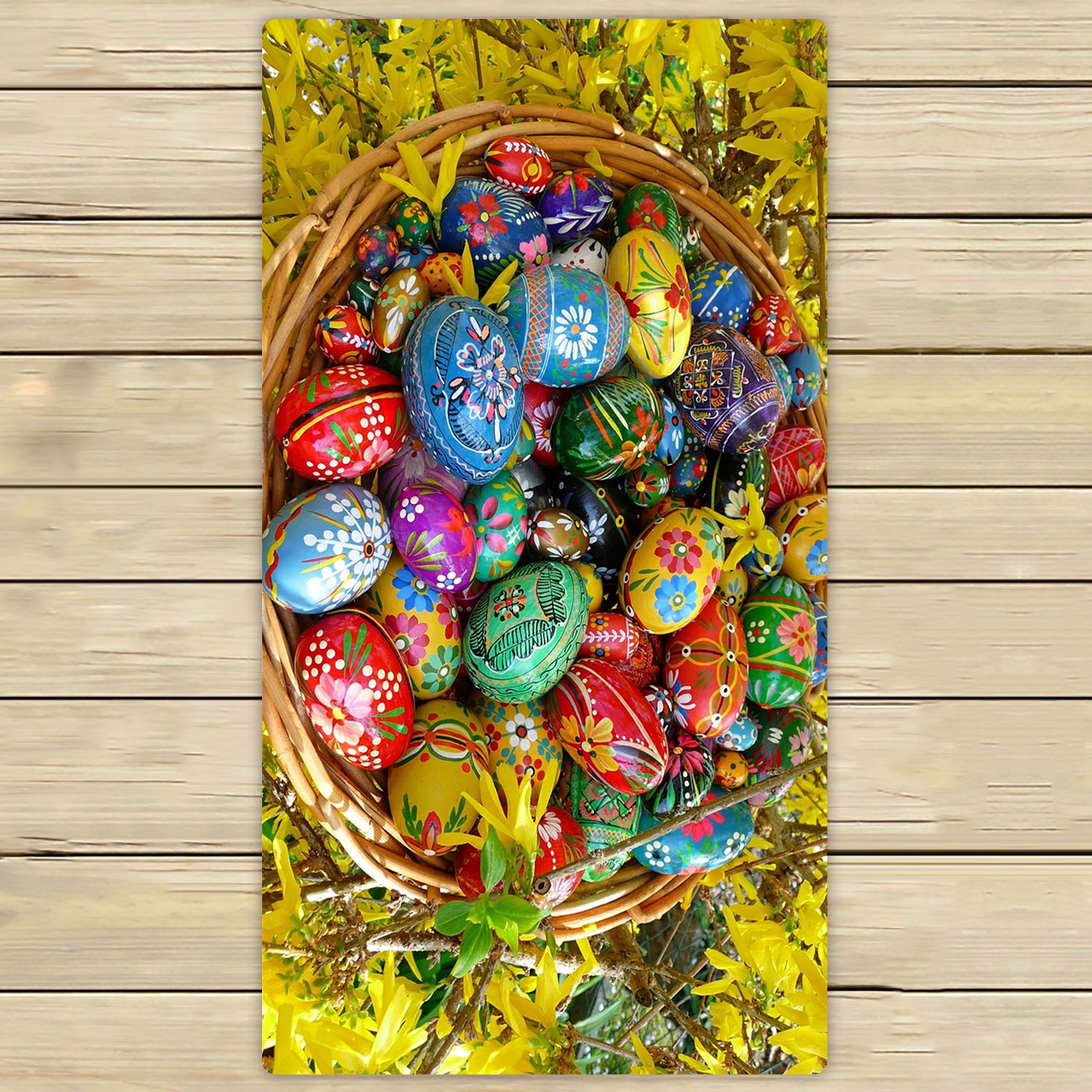 ZKGK Happy Easter Colorful Eggs Hand Towel Bath Towels Beach Towel For