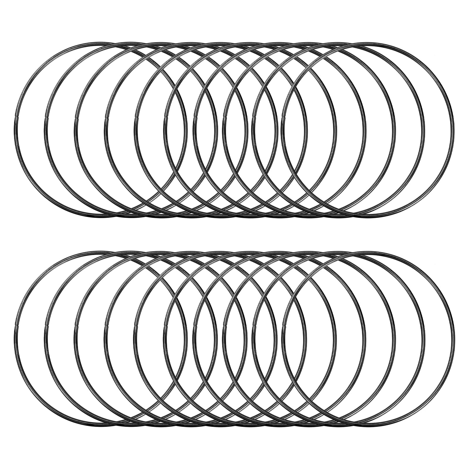 Uxcell 20 Pcs Dream Catcher Rings,Metal Crafts Hoops Floral Hoop 4 Inch Macrame Hoops Rings for DIY Crafts Wreath Making Supplies Plant Hangers, Black