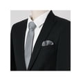 thumbnail image 6 of INSPIRE CHIC Men's Solid Color Necktie Pre-Tied Bow Tie and Pocket Square Set Ties for Wedding Business Dark Gray One Size, 6 of 7