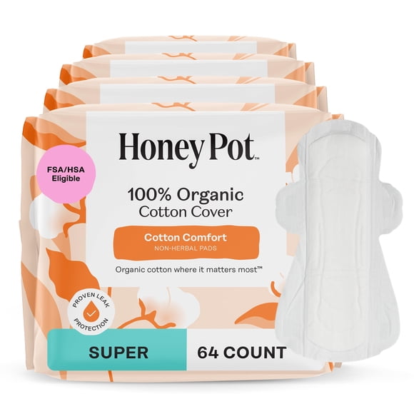 Almohadillas sanitarias The Honey Pot Company Non-Herbal Super 64 unidades