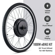 Electric Bike Conversion Kit 26" Front Wheel 1000W Hub Motor LCD eBike DIY Set (Without Battery & Charger)