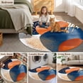 thumbnail image 5 of Round Rugs 3.3Ft, Navy Blue Burnt Orange Round Area Rug Washable Indoor Throw Carpet, Abstract Modern Geometric Soft Non Slip Circle Rug for Laundry Room Patio Home Decor Aesthetic, 5 of 8