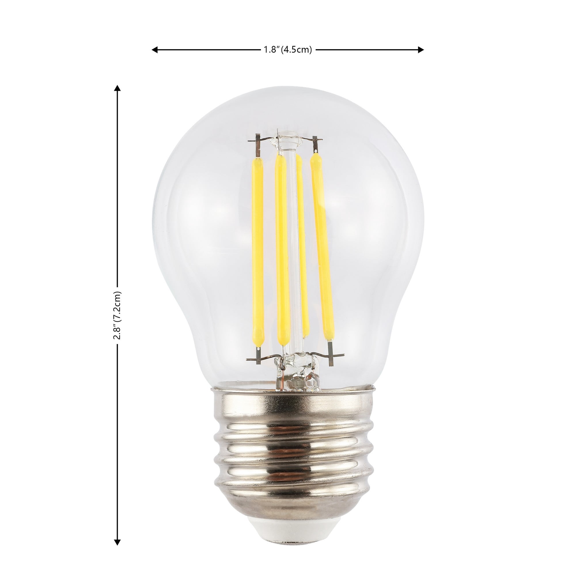 Classic Non-Dimmable G45-4W LED Edison Bulbs with E26 Base, 80+ CRI, Warm White 2700K, 420 Lumens, Clear (Pack of 6)