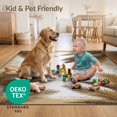 thumbnail image 4 of ODIKA 6'x9' Ultra-Soft Area Rug, Beige Cream Frond Botanical Repeat Rectangular Fronds Large Symmetrical None Washable, Bare feet friendly, Silk-Touch for Guest Room, Bedroom, 4 of 7
