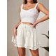thumbnail image 4 of Pantalones de falda con volantes de doble capa for mujer, con cintura elástica y cordón, pantalones de falda informales antiexposición deportivos, 4 of 7