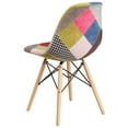 thumbnail image 2 of Elon Series Milan Patchwork Fabric Chair with Wooden Legs, 2 of 9