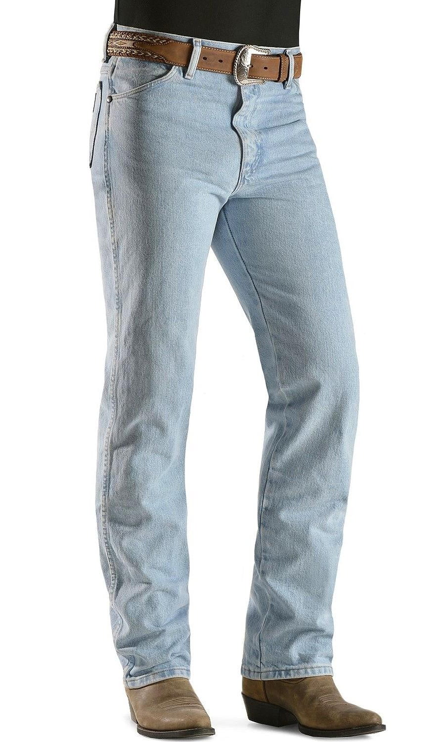 wrangler men's cowboy cut slim fit jean, bleach, 33x32 