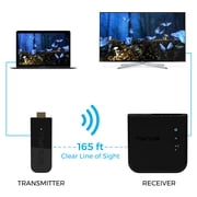 Nyrius ARIES Pro+ Wireless HDMI Video Transmitter & Receiver to Stream 1080p Video up to 165ft from Laptop, PC, Cable Box, Game Console, DSLR Camera with Bonus HDMI Cable (NPCS650)