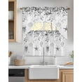 thumbnail image 2 of Grey Coastal Kitchen Curtains Swag Valance and Tier Curtains Set 24 Inch Length, Summer Eucalyptus Leaves Beach Ocean Starfish Nautical Rod Pocket Drape Pair Swag Curtains for Bathroom/Cafe/Window, 2 of 6