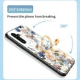 thumbnail image 6 of SaniMore for Samsung Galaxy A54 5G Case, 31 Diamonds Glass Vehicle Magnetic Support Flexible TPU Flower Pattern Cover with 360° Rotatable Ring Kickstand Shockproof Protective Shell, White Flower, 6 of 11