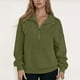 thumbnail image 1 of HongQid Women's Half Zip Sweatshirts Fleece Stand Collar Long Sleeve Oversized Pullovers with Pockets, 1 of 5