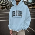thumbnail image 5 of Valora Men Sweatshirt Men's Hooded Pullover Sweatshirt with Long Sleeve Drawstring Detail for Casual Everyday Wear Fashionable Spring/ Fall Top Light Blue 2XL, 5 of 5