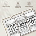 thumbnail image 6 of Elephant Stock Live Laugh Love Everyday Wall Art - Horizontal Multi Panel Canvas - Living Room Wall Decor - Inspirational And Typography Multi Panel - White And Black Decor - 33" x 20", 6 of 8