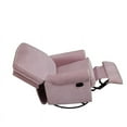 thumbnail image 6 of Beaumont Lane Velvet/Wood Swivel Glider Recliner in Light Pink, 6 of 9