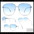 thumbnail image 2 of Womens Luxurious Oversized Rectangle Metal Rim Boyfriend Sunglasses Silver - Blue, 2 of 8