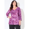 thumbnail image 4 of Catherines Women's Plus Size Flocked Tie-Dye V-Neck Tunic, 4 of 5
