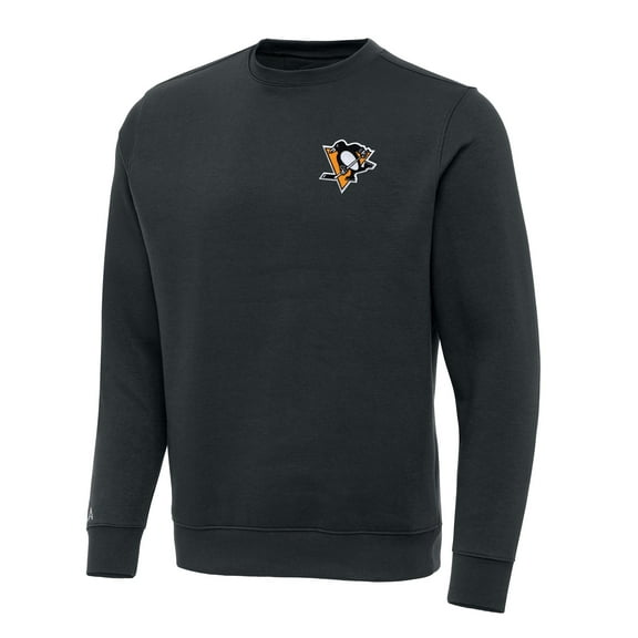Men's Antigua Charcoal Pittsburgh Penguins Victory Crewneck Pullover Sweatshirt