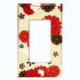 thumbnail image 5 of Metal Light Switch Plate Cover Japanese Flower Pattern Tan Wallpaper FLW041, 5 of 13