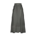 thumbnail image 4 of GigrtiJin Womens Stripe Midi Skirts Plus Size Loose a Line Elastic High Waisted Skirt Casual Fashion Skirt with Pocket, 4 of 5