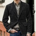 thumbnail image 5 of Flap Pockets Single Breasted Men Jacket Corduroy Lapel Suit Jacket, 5 of 5