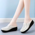 thumbnail image 6 of LASUDRAA Women's Shoes Wedges Heel Thick Sole Hollowed Out Toe Cap Casual Women's Half Slippers, 6 of 8