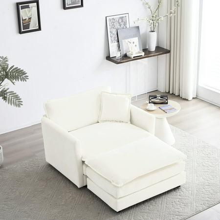 chenille chair in white - product