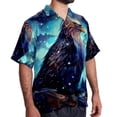 thumbnail image 2 of Starry bird Men's Short Sleeve Button Down Beach Shirts, Casual Printed Summer Unisex Tops, 2 of 6
