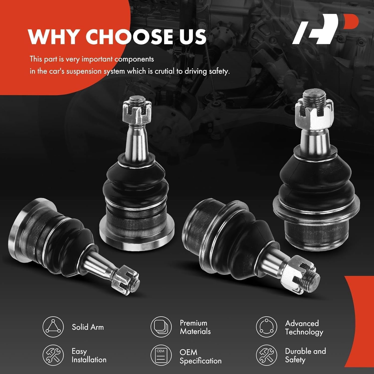 A-Premium 4Pcs Front Upper Lower Ball Joint Kit Compatible with Chevrolet Silverado 1500 Tahoe Suburban Express 2500 GMC Yukon Sierra Cadillac Escalade Fits select: 2000 CHEVROLET SILVERADO C1500