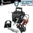 thumbnail image 2 of 12V 300W Portable Electric Winch 2000LB Remote Towing Hitch Truck Trailer Boat!, 2 of 12
