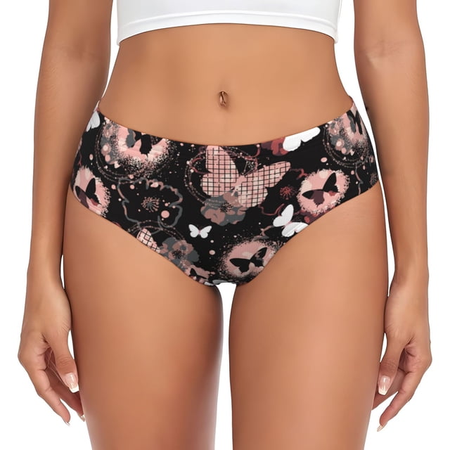 Balery Butterfly Ropa Interior de Algodón para Mujer con Dibujo – Braguitas Cómodas y Elásticas, Estilo Clásico-4X-Large