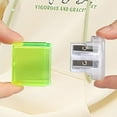 4Pcs Manual Classroom Pencil Sharpener, Double Hole with Lid, Plastic