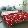thumbnail image 2 of Flannel Fleece Throw Blanket for Sofa Couch Bed Christmas Elk Red Soft Cozy Lightweight Blanket for Adults/Kids 59x79inch, 2 of 6