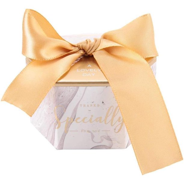 30 cajas de fiesta con cintas, dulces, para bodas, cumpleaños, Navidad, graduación, fiestas, decoración de cinta (dorado)