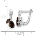 thumbnail image 4 of Sterling Silver Ss Rh-Plated 1.79T.W. Smoky Quartz/White Topaz Hinged Earrings Made In Thailand qe16641sq, 4 of 5
