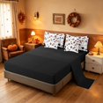 thumbnail image 5 of Homewish Halloween Wizard Cat Full Size Bedding Sets, Spooky Animal Ghost Full Size Bed in a Bag, White Purple, Black Reversible 7pcs, 5 of 7