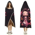 thumbnail image 3 of Demon Slayer Wearable Blanket Cloak Arctic Velvet Hooded Blanket Soft Fuzzy Hoodie Blanket Cape for Adults Kids 60"x80", 3 of 8