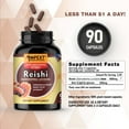 thumbnail image 4 of Reishi Mushroom Extract - Only Fruiting Bodies, Over 30% Beta-Glucans, Antioxidant, Pmonotes Longevity, Immunity Booster, Energy & Vitality, Removes Fatigue, 90 Veg Caps, 4 of 5
