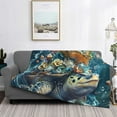 thumbnail image 2 of Naloa Colorful Plant Turtle Flannel Blankets - Thick and Warm Blanket for Winter, Soft Fuzzy Plush King Blanket for All Seasons40"x30", 2 of 6