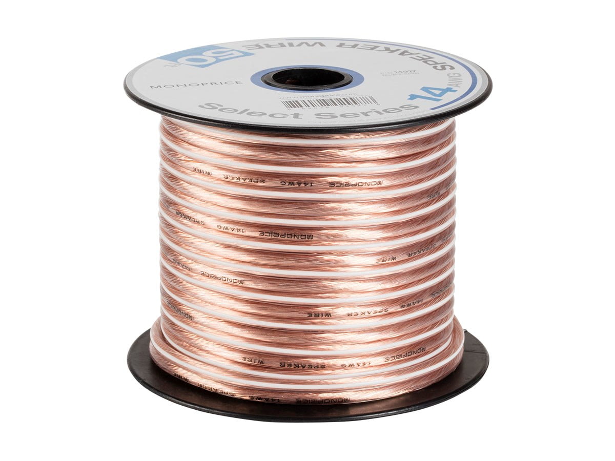 Monoprice Speaker Wire, Select, 2-Conductor, 14AWG, 50ft