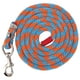 thumbnail image 1 of Cuerda para correa de caballo, cuerda trenzada multiusos para caballo, ganado, mascota con gancho grande de aleación atrevida, 13 pies de largo, azul y naranja, 1 of 5