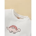 thumbnail image 4 of Seyurigaoka Baby Girls Romper Tops Long Sleeve Crew Neck Cartoon Dinosaur Heart Print Autumn Bodysuit, 4 of 9