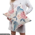 thumbnail image 5 of Ambesonne Bird Print Fabric by the Yard Upholstery, Hydrengea Peony Floral, 5 Yards, Soft Blue Rose and Pale Pink, 5 of 5