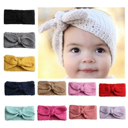 knot headband turban rabbit bow hairband hair headwrap bunny toddler band baby wraps ear wool flower head coroa flores tiara