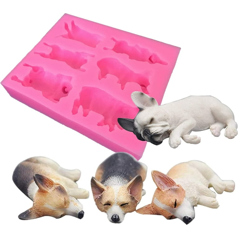 Dog Corgi and French Bulldog Fondant Cake Silicone Mold, 6 Cavities  Chocolate Candy Gum Paste Cupcake Mold Polymer Clay Epoxy Resin Mold Sugar  Craft Bakeware Pastry Tool 