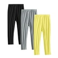 thumbnail image 2 of 3 Pack Girls Leggings Cotton Leggings for Toddler Footless Girls Pants Stretchy Baby Girl's Pants Infant Basic Leggings Yellow 8-9 Years, 2 of 7