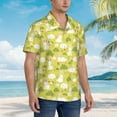 thumbnail image 3 of Gukieu Easter Bunny Print Men's Short-sleeved Shirts, Button-down Lapel Hawaiian Shirts, T-shirts, Beach Vacation Summer Casual Wear,3X-Large, 3 of 7