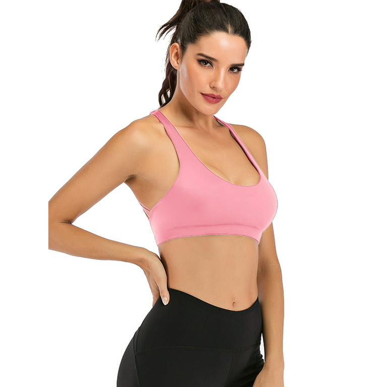 Single Shoulder Sport Bras for Women Asymmetrical Shoulder Wirefree Padded Sports  Bras Medium Support Yoga Bra Removable Cups 