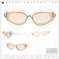 thumbnail image 2 of Womens Thick Plastic Cat Eye Double Metal Rim Mod Retro Fashion Sunglasses White - Beige, 2 of 8