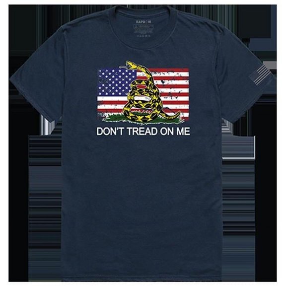 Flag 2 with Gadsden Tactical Graphic T-shirt, Navy - 2XL